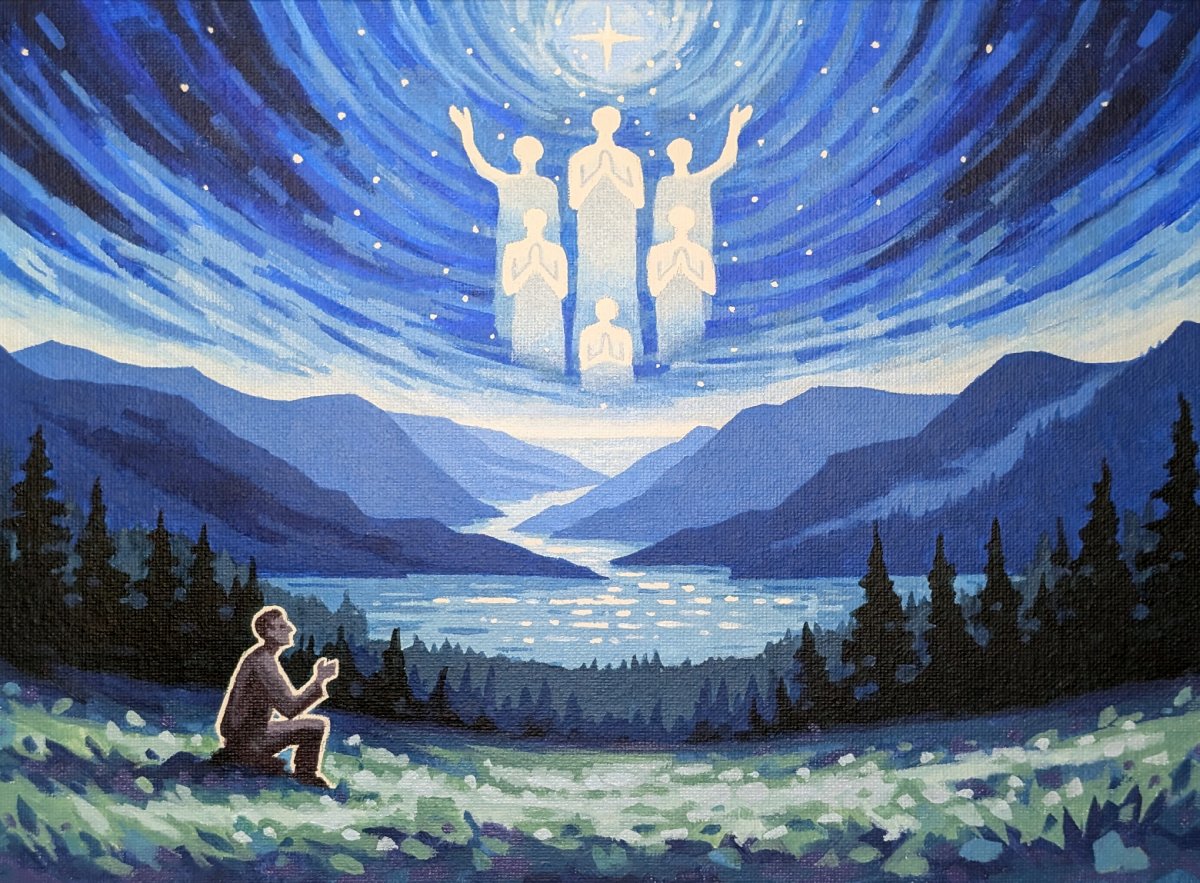 Painting of Person Praying