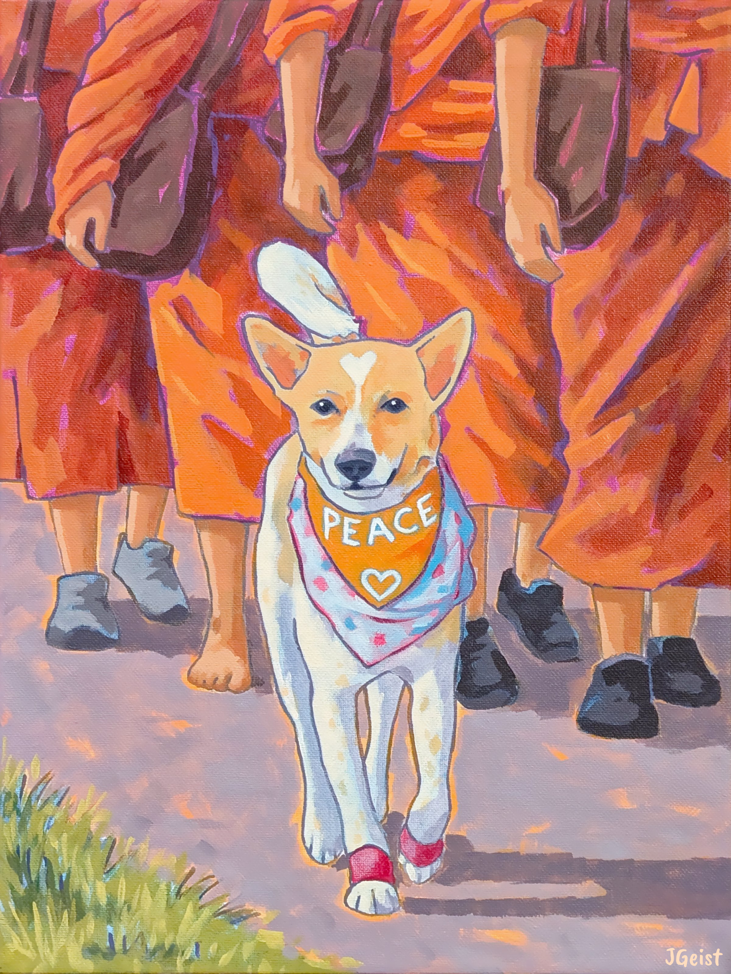 Aloka the Peace Dog — painting