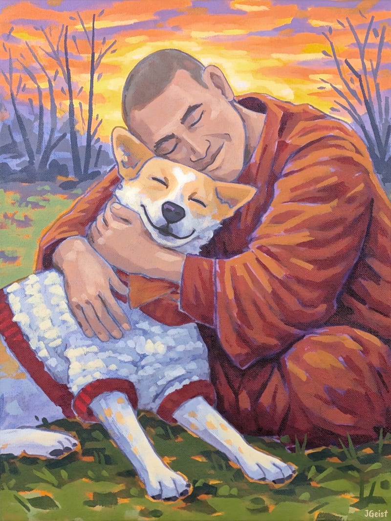 Aloka the Peace Dog - painting 2